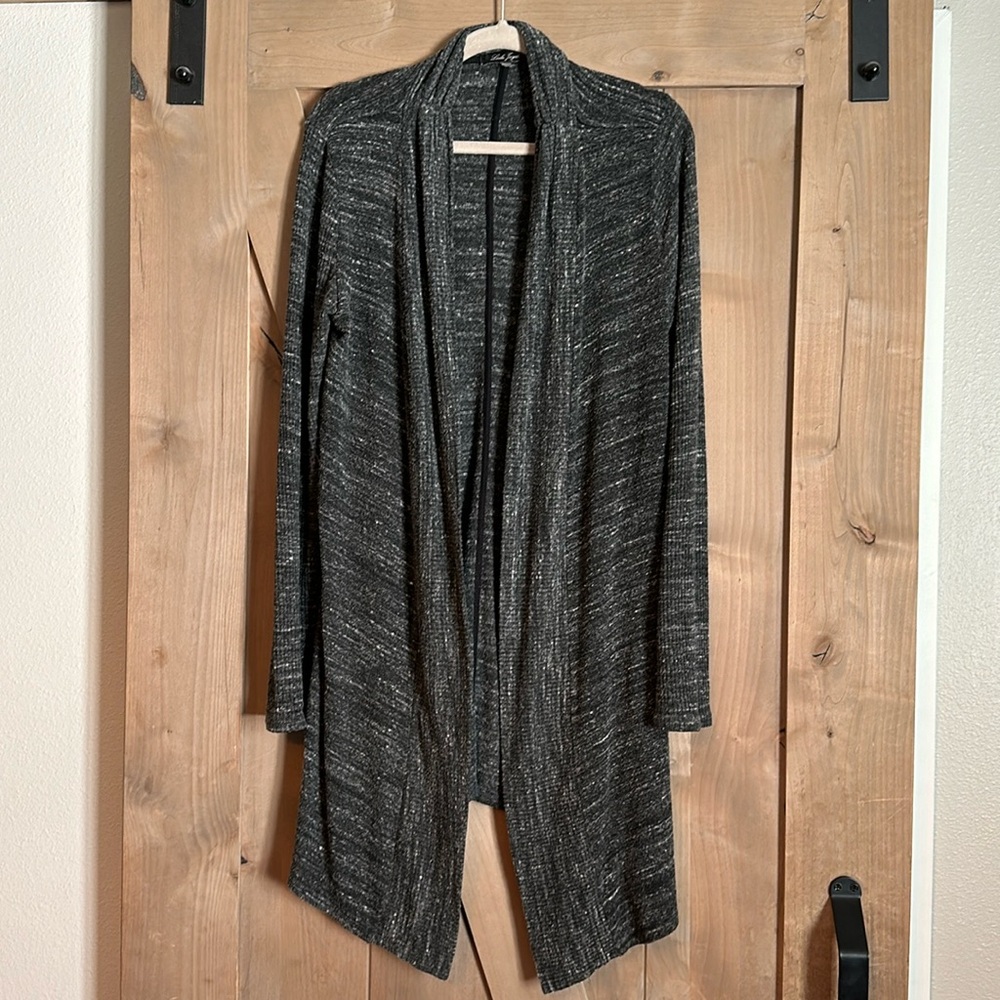 Ribbed side slit sister cardigan